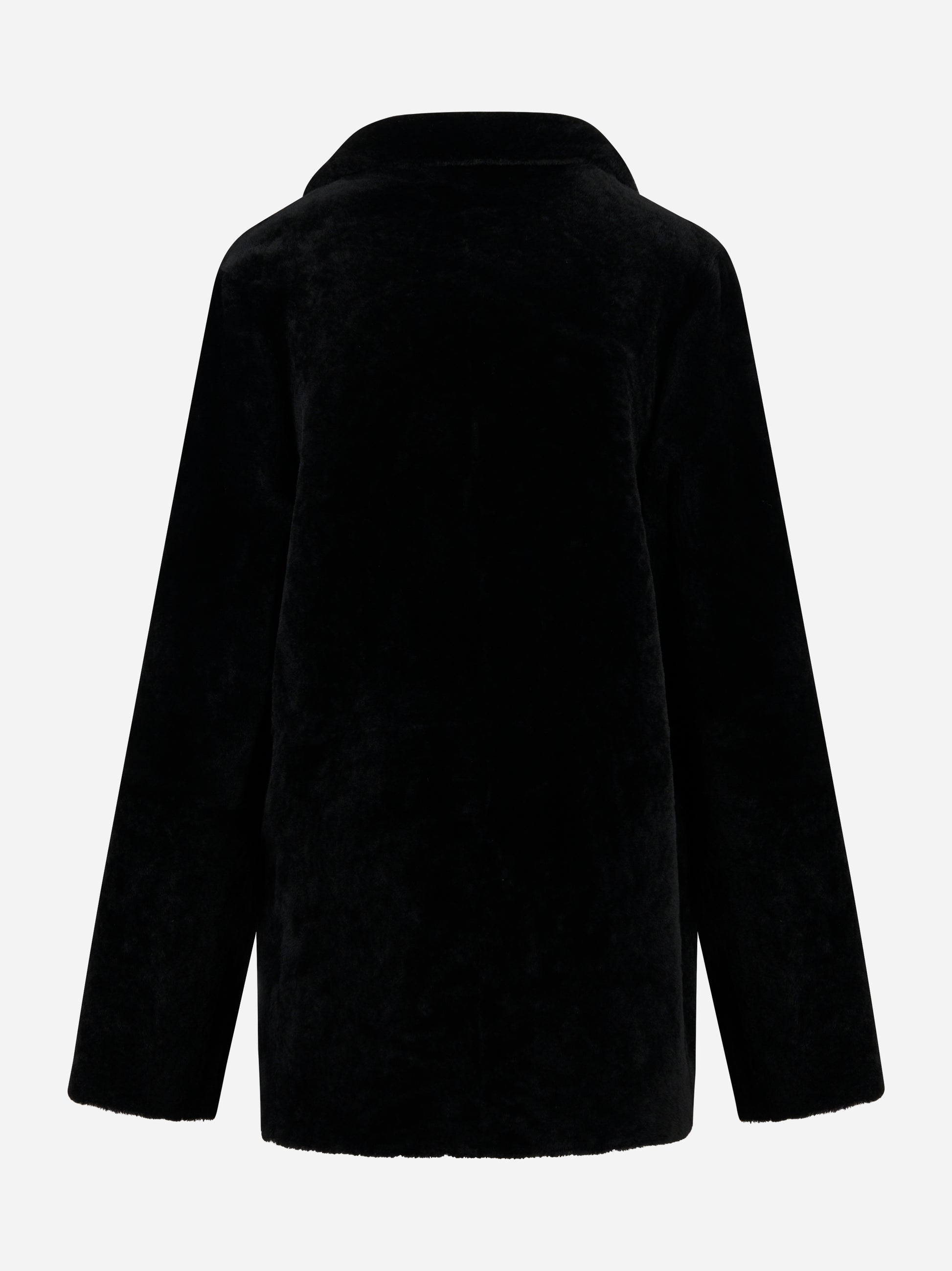 Shearling double con bottoni nero