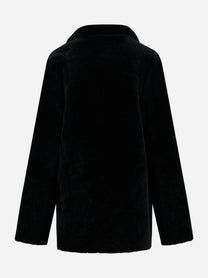 Shearling double con bottoni nero