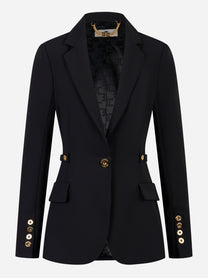 Elisabetta Franchi Giacca in crepe leggero con dettagli gioiello GI17556E2110