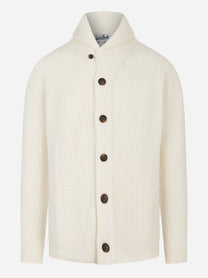 Cardigan Glasgow in lana Bianco