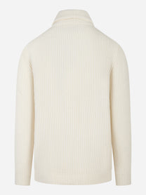 Cardigan Glasgow in lana Bianco