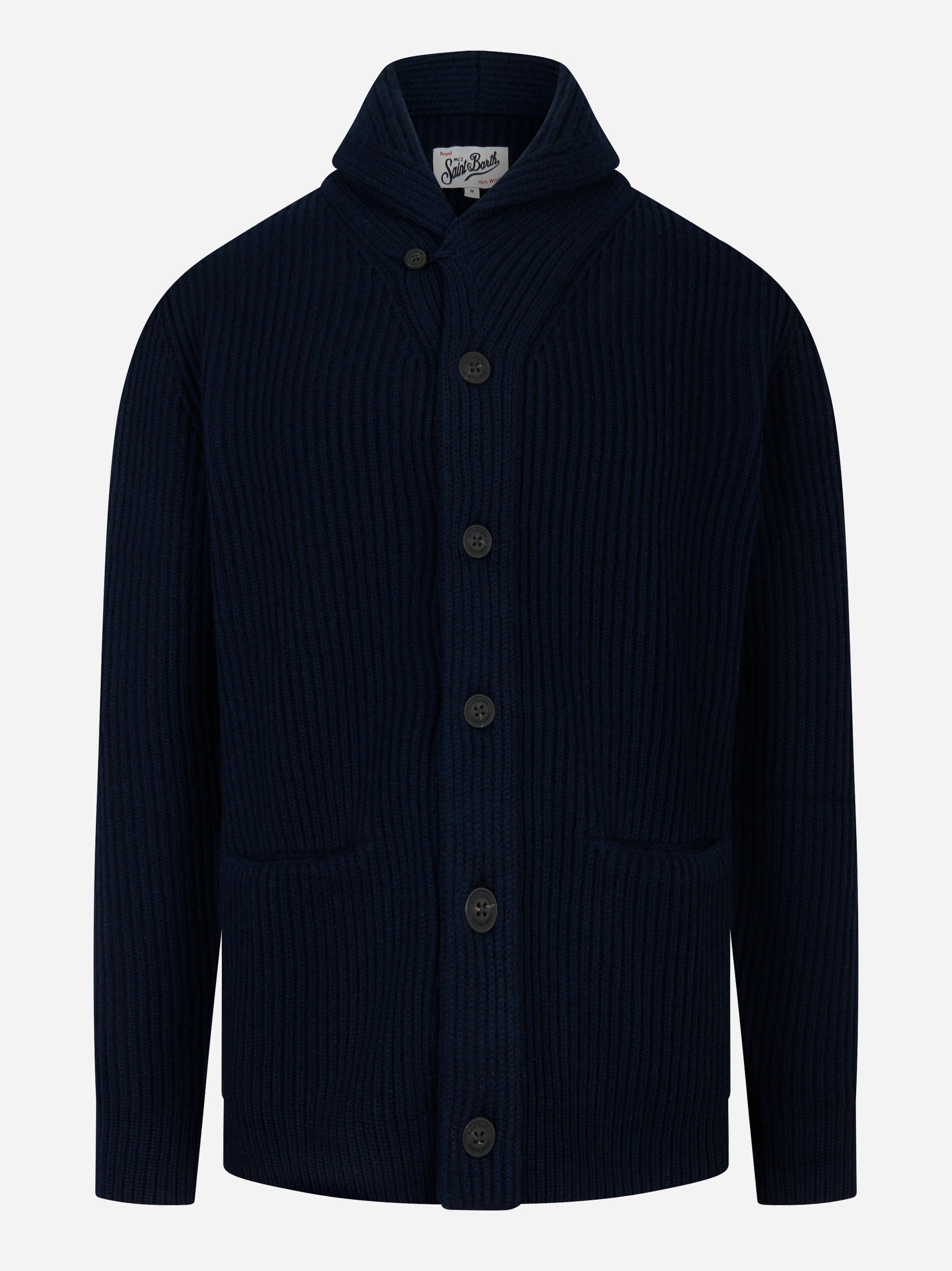 Cardigan Glasgow in lana Blu