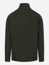 Cardigan Galway in lambswool Verde