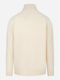 Cardigan Galway in lambswool Bianco