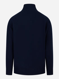 Cardigan Galway in lambswool Blu