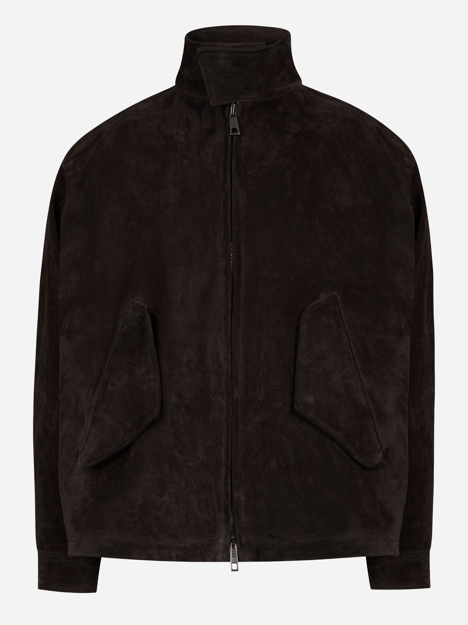 Giacca oversize marrone in vitellino velour