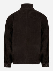Giacca oversize marrone in vitellino velour