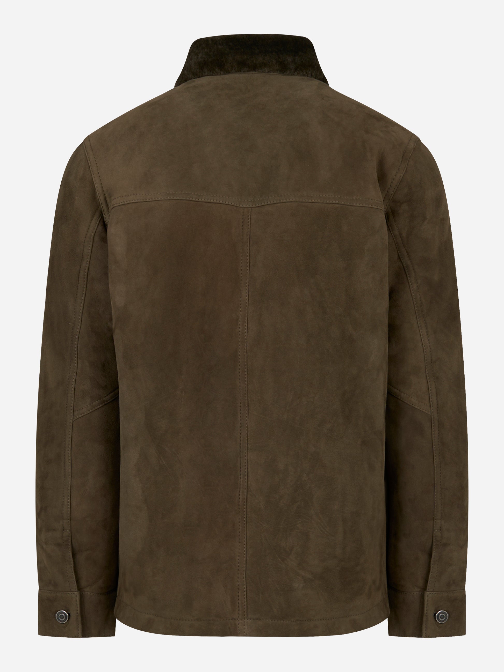 Giacca con tasche in shearling verde