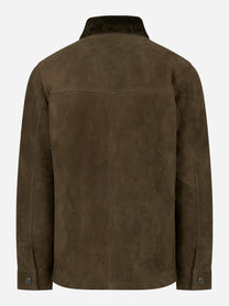 Giacca con tasche in shearling verde