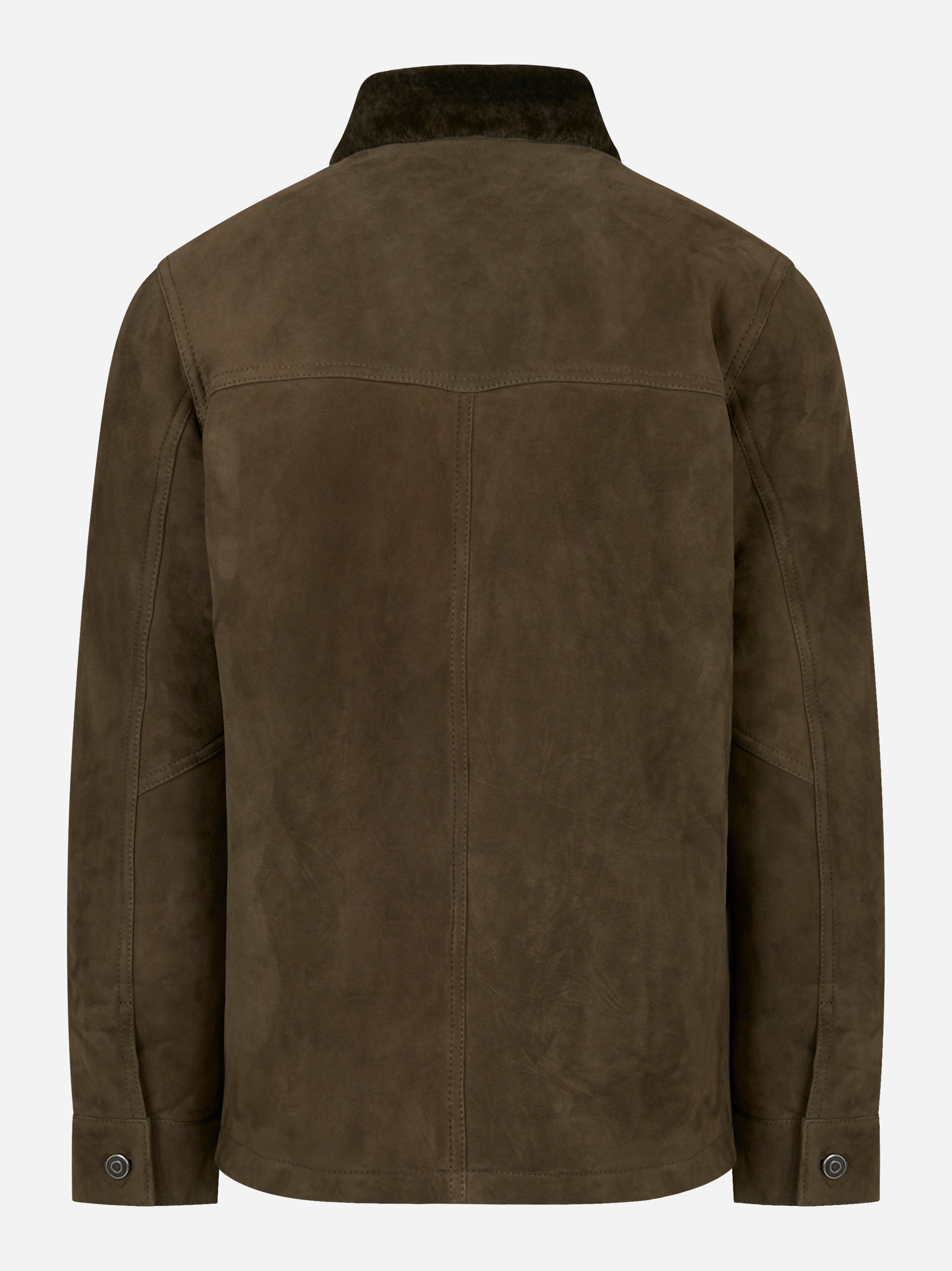 Giacca con tasche in shearling verde