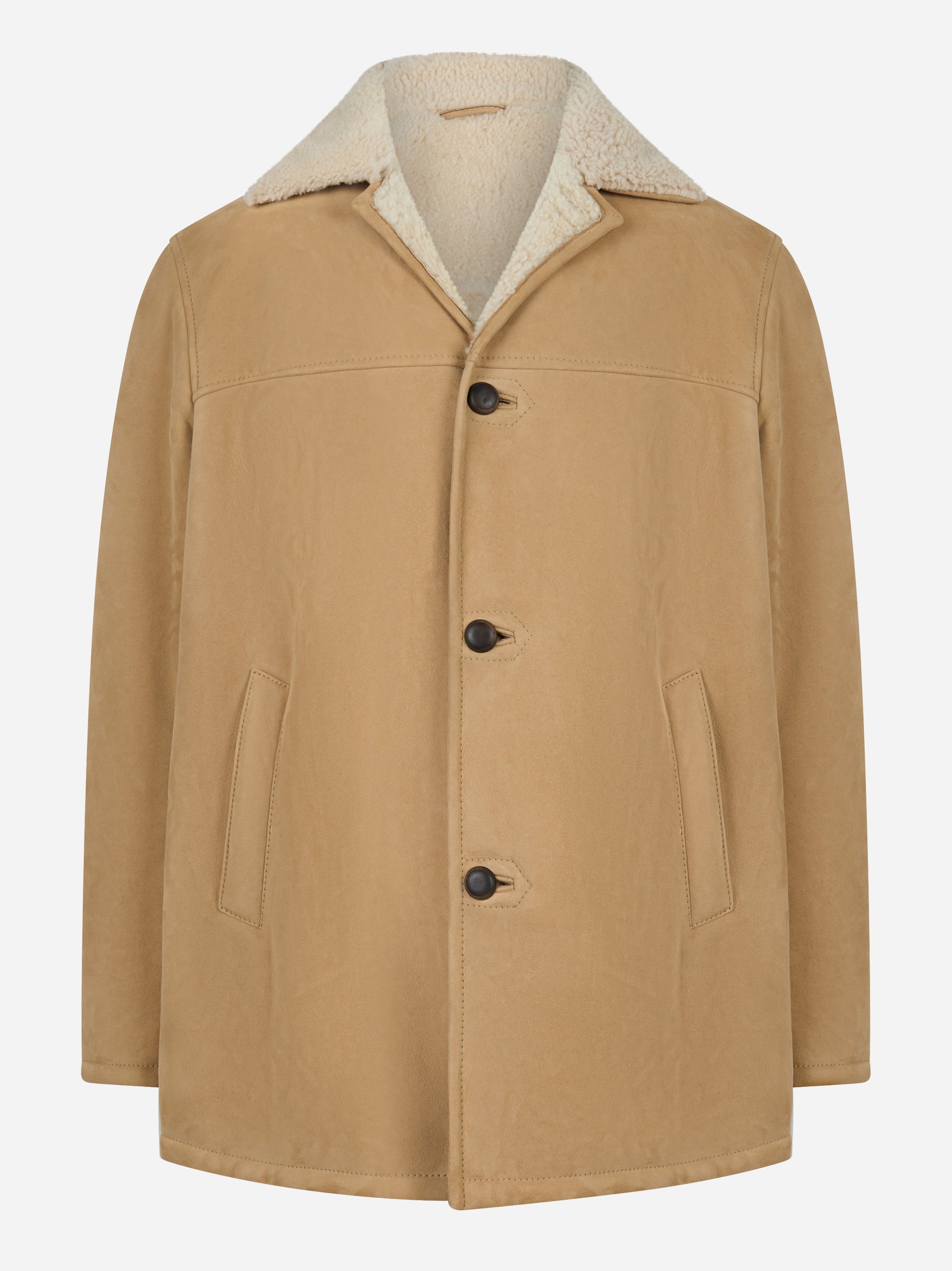 Shearling Steve con bottoni Beige