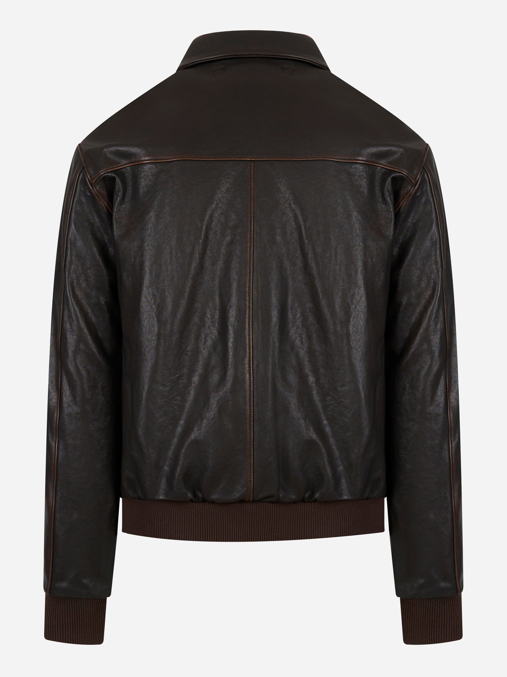 Giacca in pelle con effetti vintage A2 Marrone