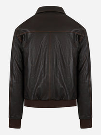 Giacca in pelle con effetti vintage A2 Marrone
