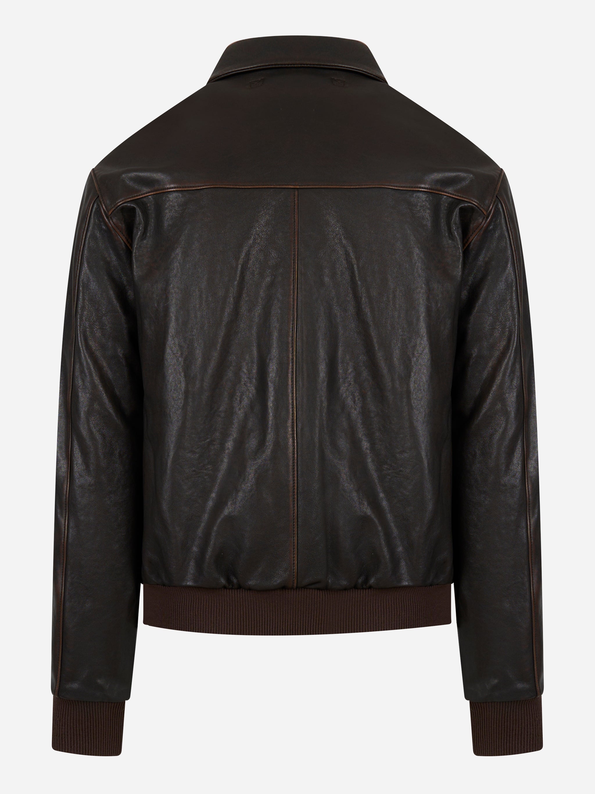 Giacca in pelle con effetti vintage A2 Marrone