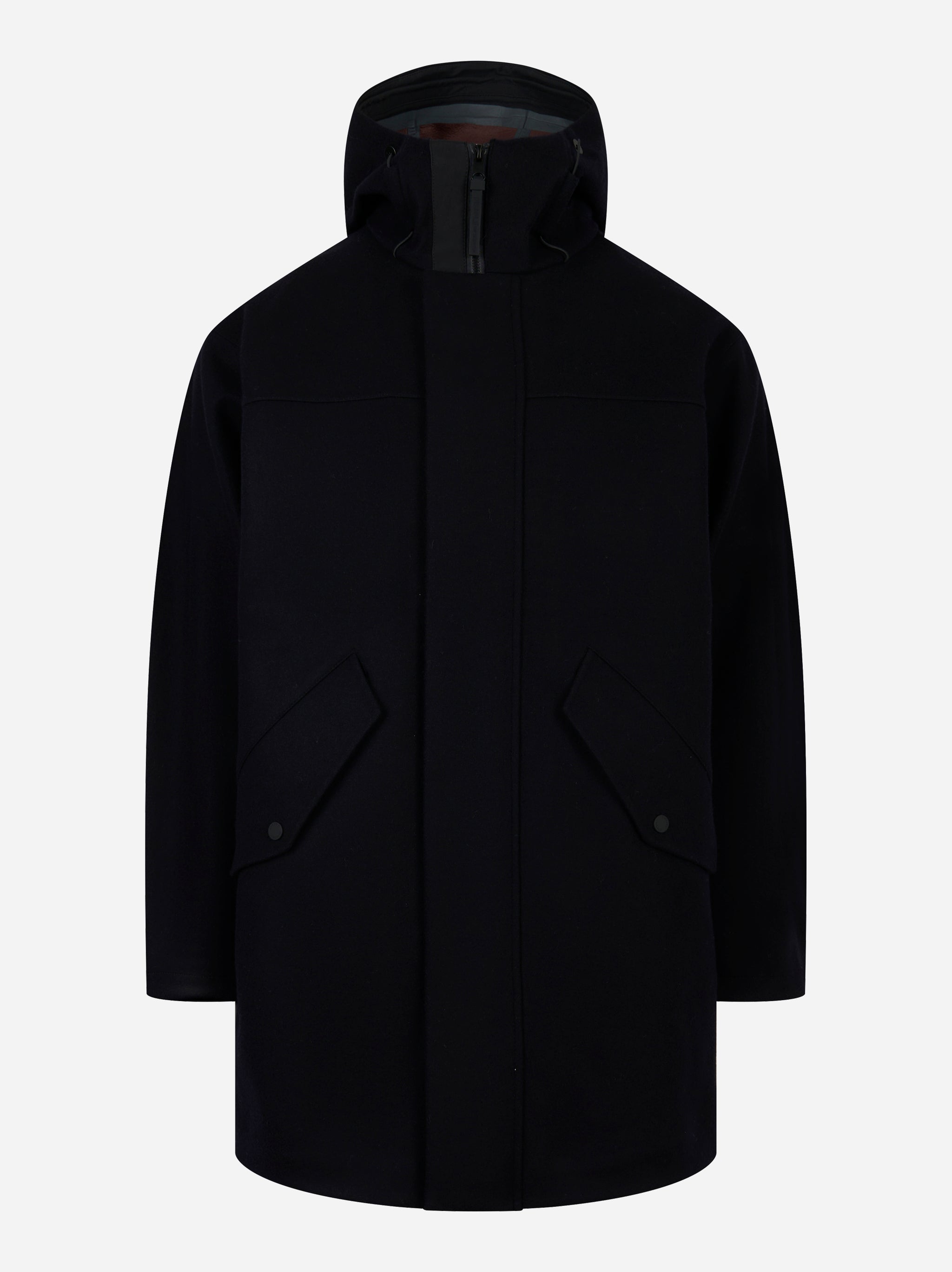 Parka sfoderato Himeg in lana e cashmere Blu