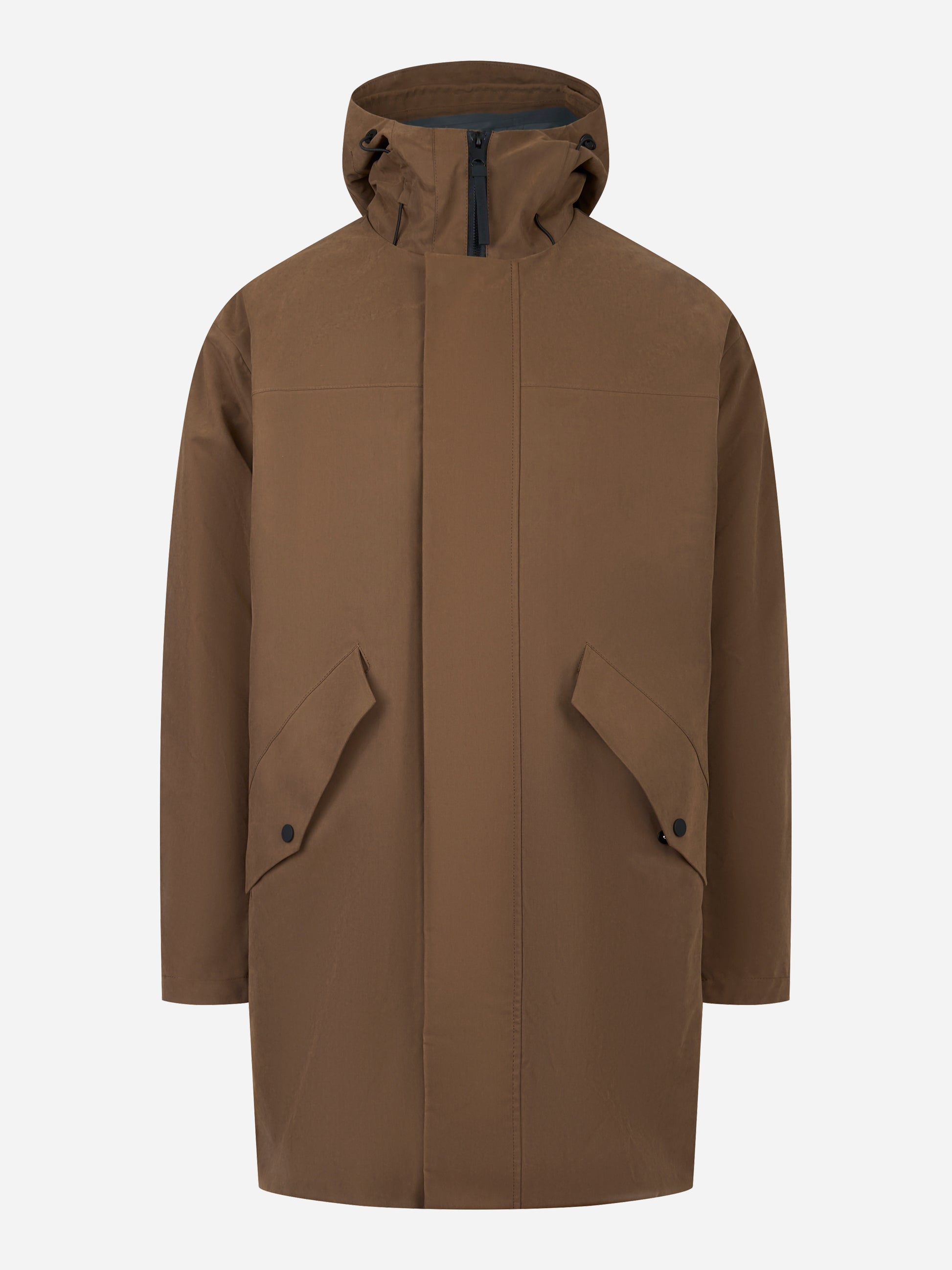 Parka con interno staccabile in nylon Marrone