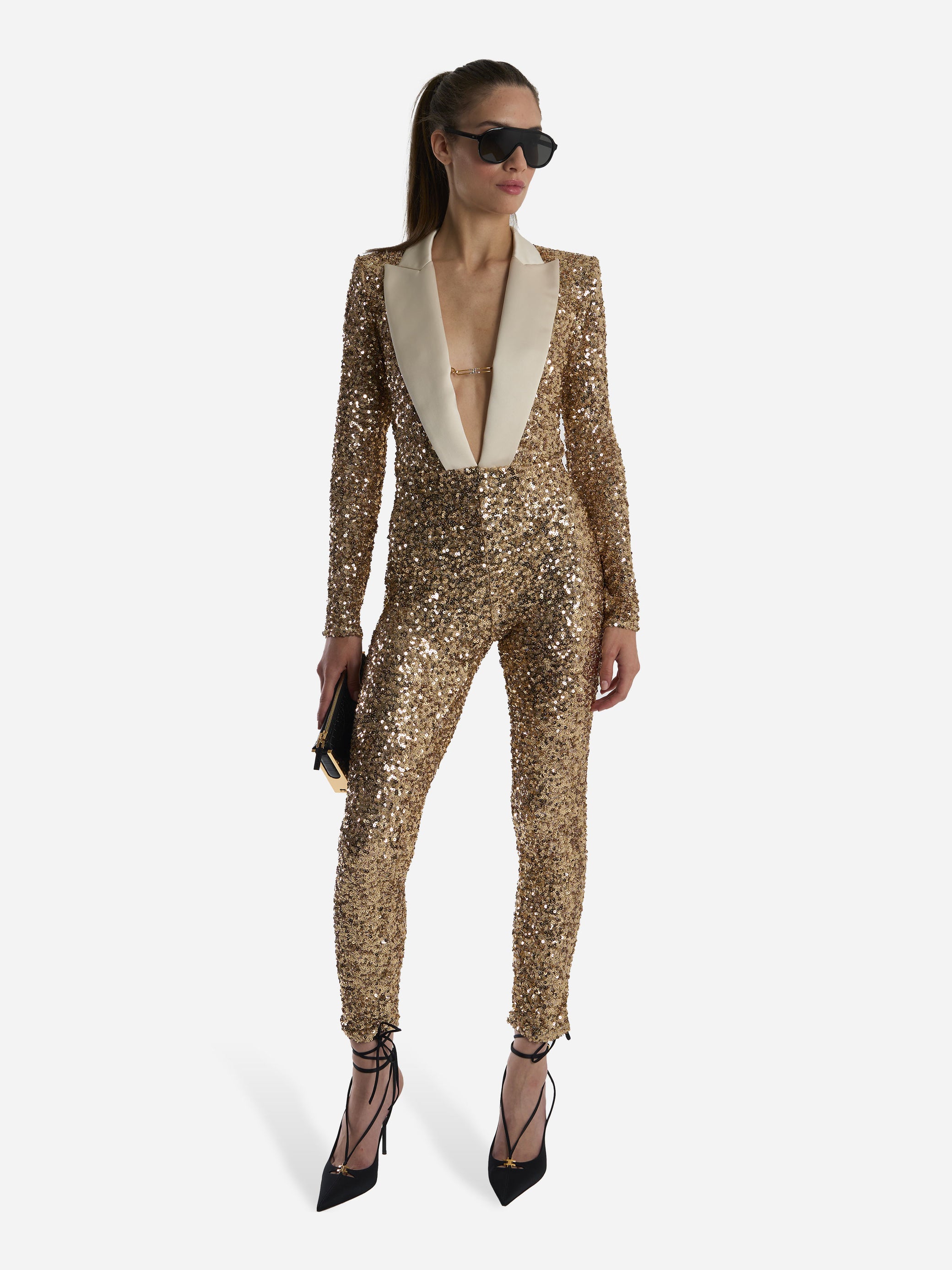 Tuta Red Carpet in full paillettes Oro