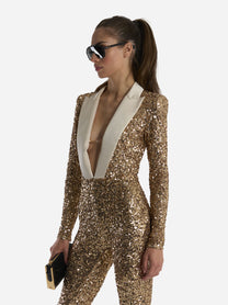 Tuta Red Carpet in full paillettes Oro
