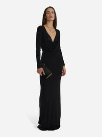 Abito Red Carpet in jersey crepe fluido Nero