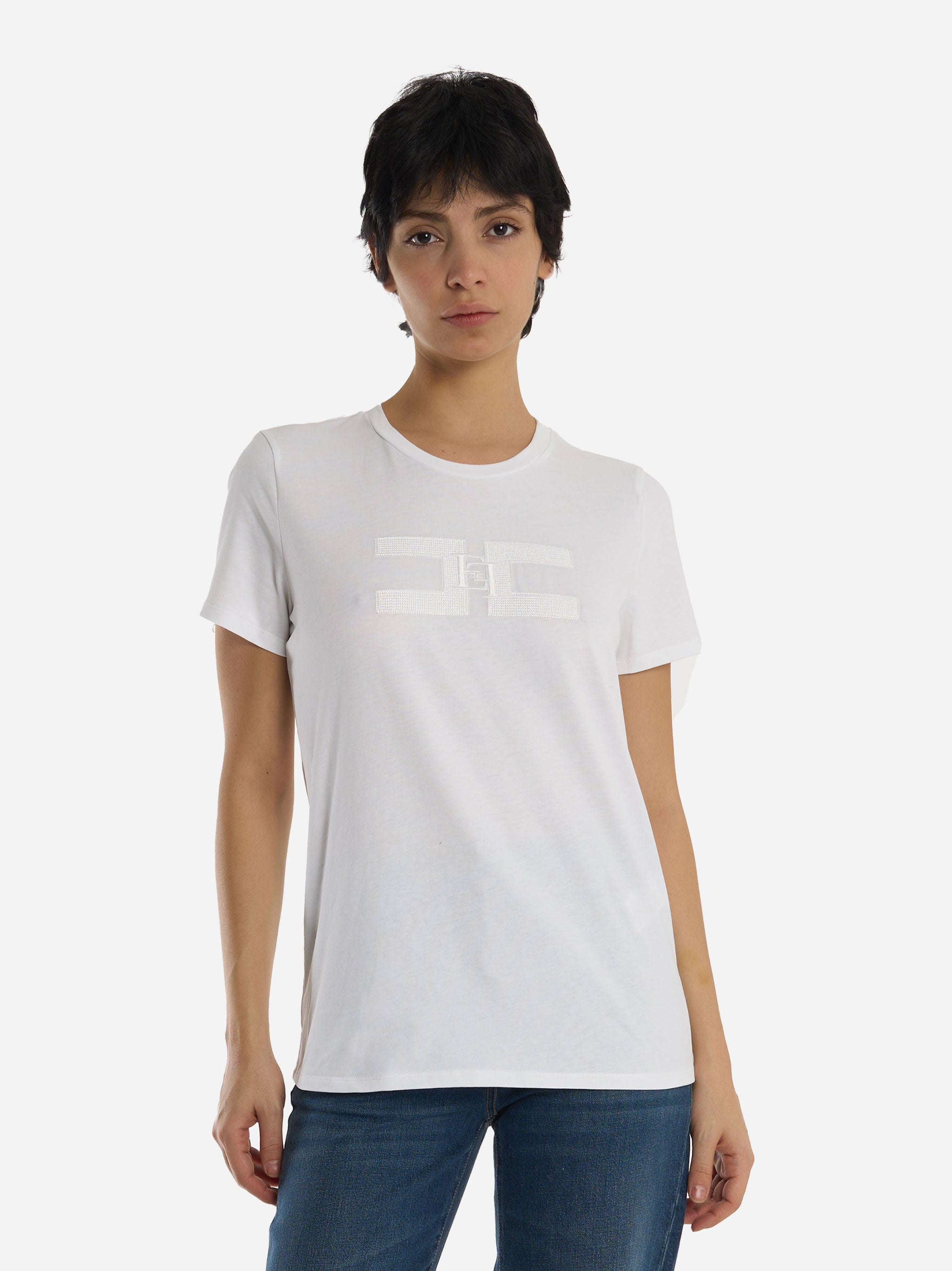 T-shirt in jersey di cotone Bianca