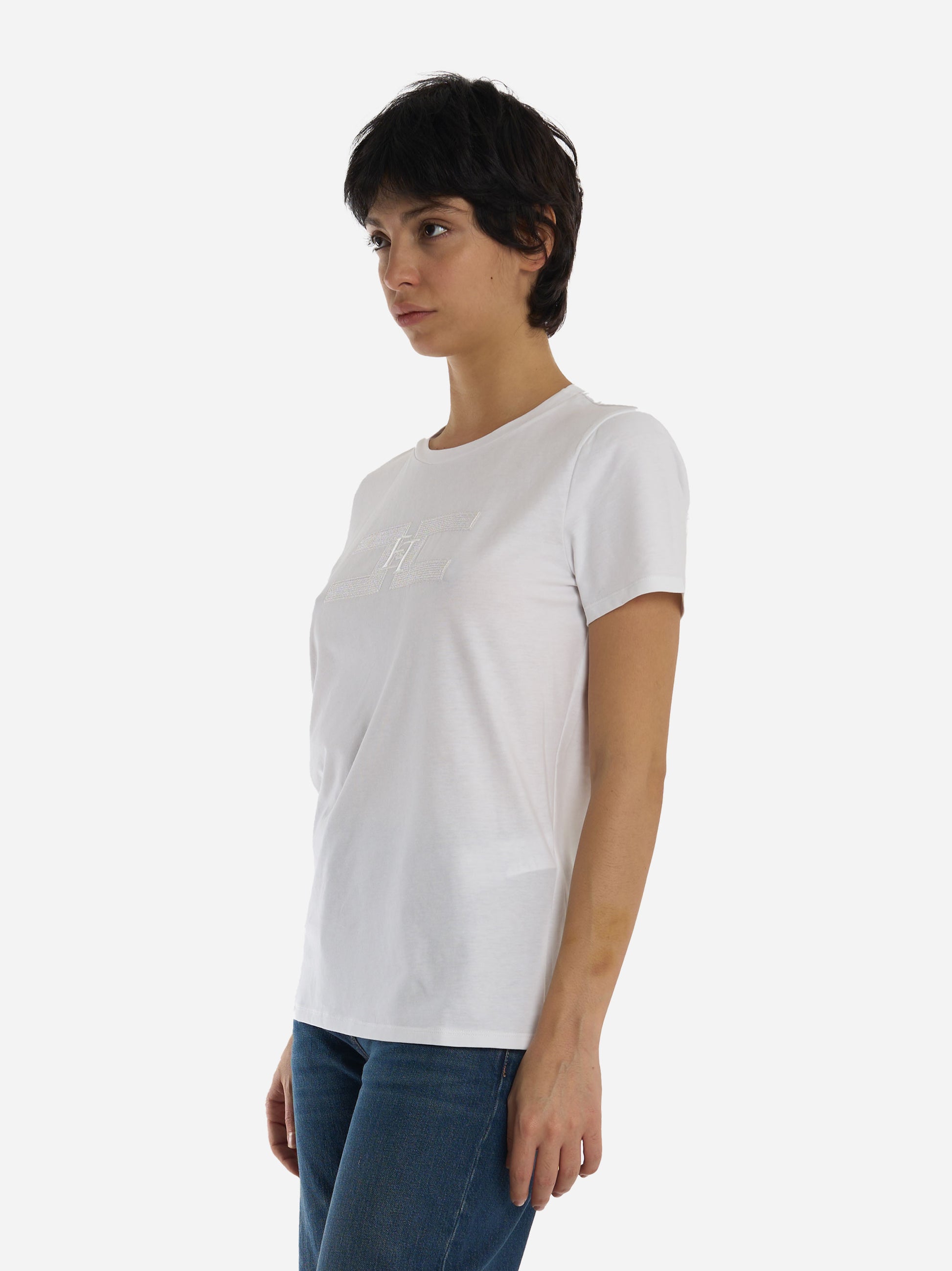 T-shirt in jersey di cotone Bianca