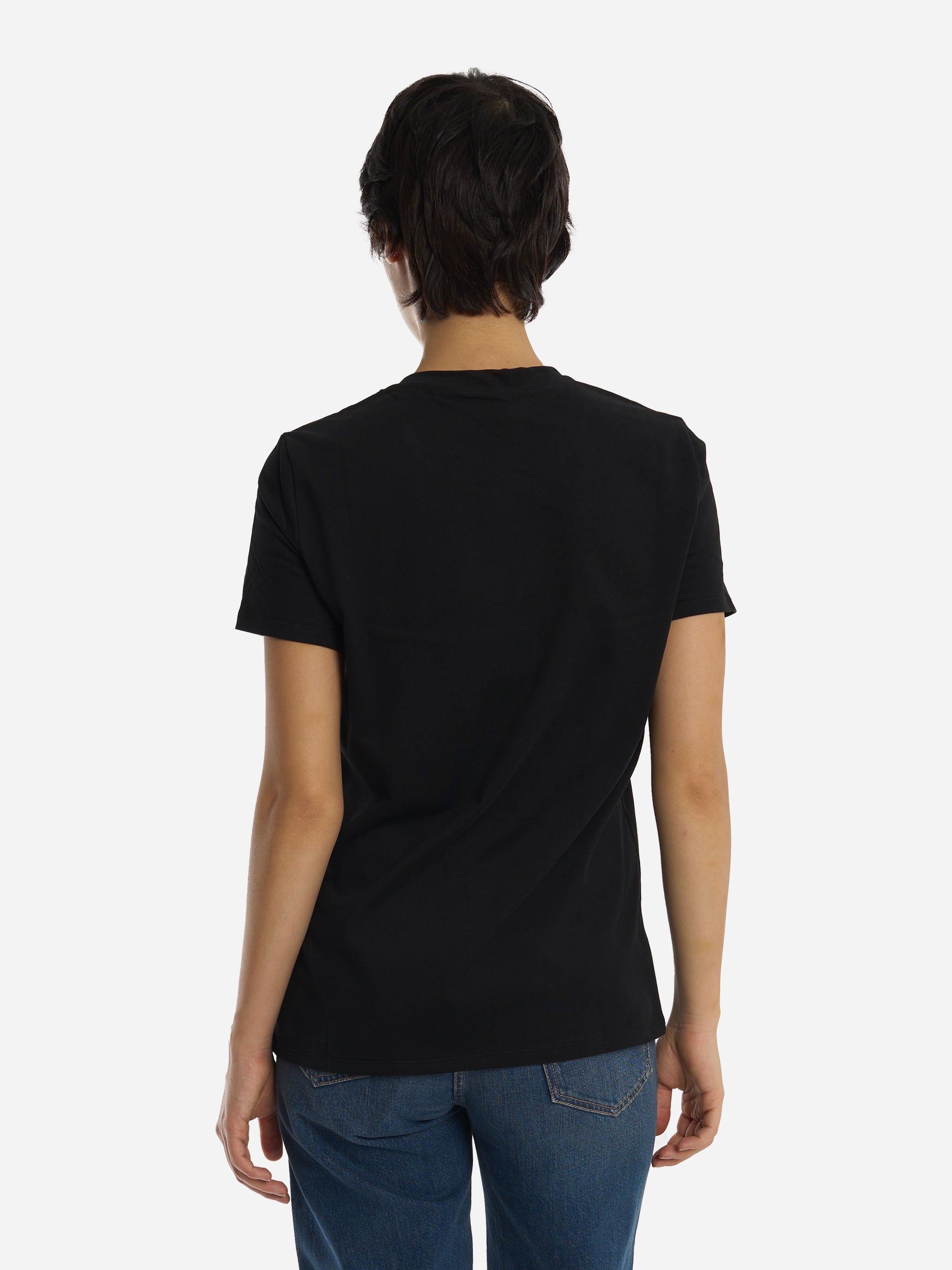 T-shirt in jersey di cotone Nera