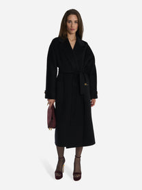 Cappotto in panno di misto lana double Nero