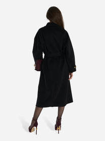 Cappotto in panno di misto lana double Nero
