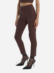 pantalone in doppio crepe Marrone