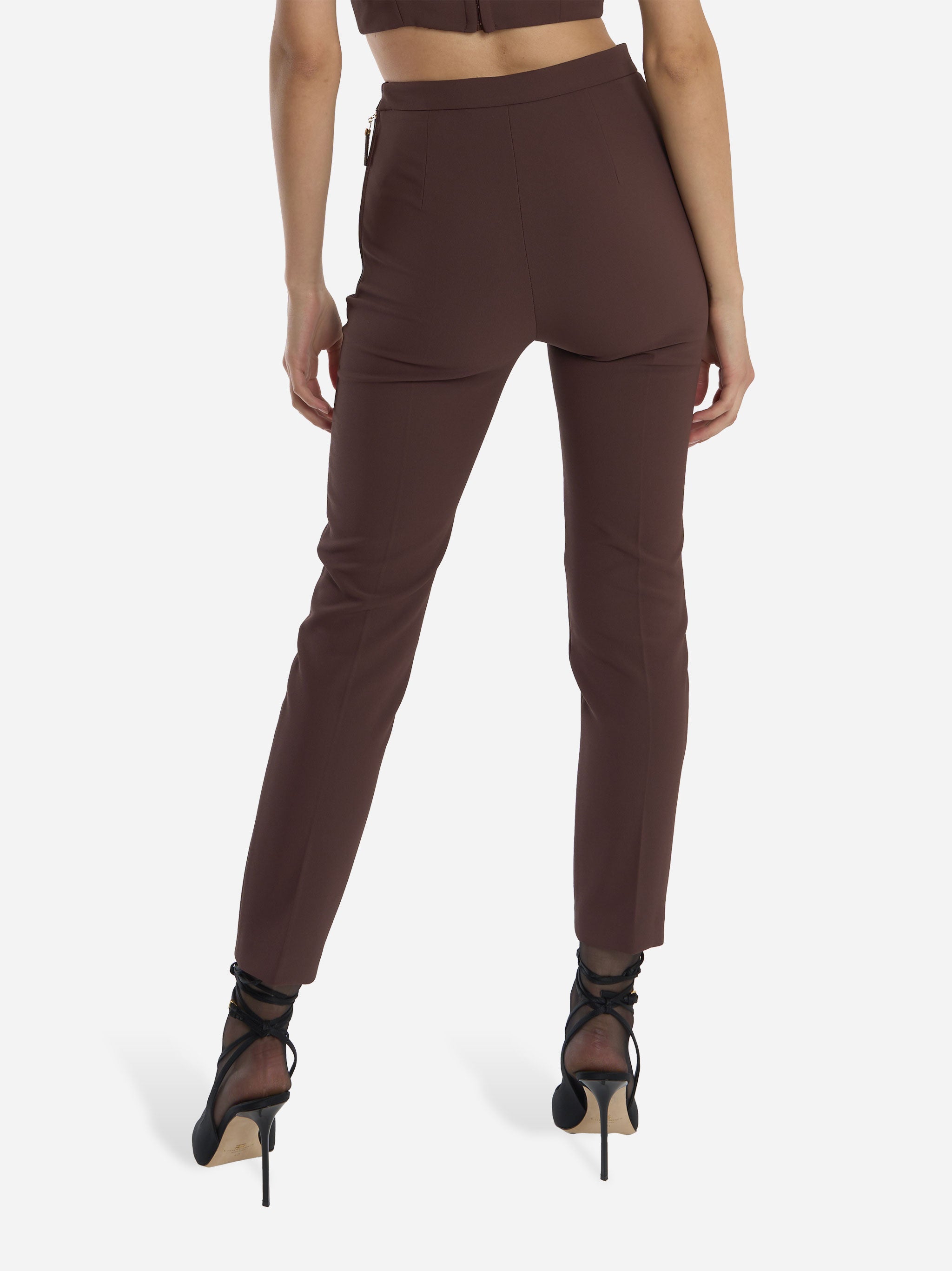 pantalone in doppio crepe Marrone