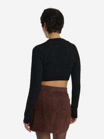 Maglia tricot girocollo Nera