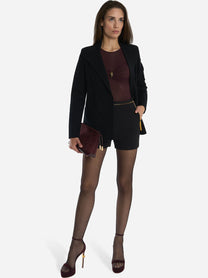Giacca in maglia con ricamo Nera