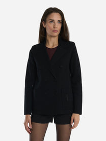 Giacca in maglia con ricamo Nera