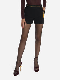Shorts con catena applicata Nero
