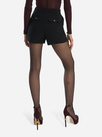 Shorts con catena applicata Nero