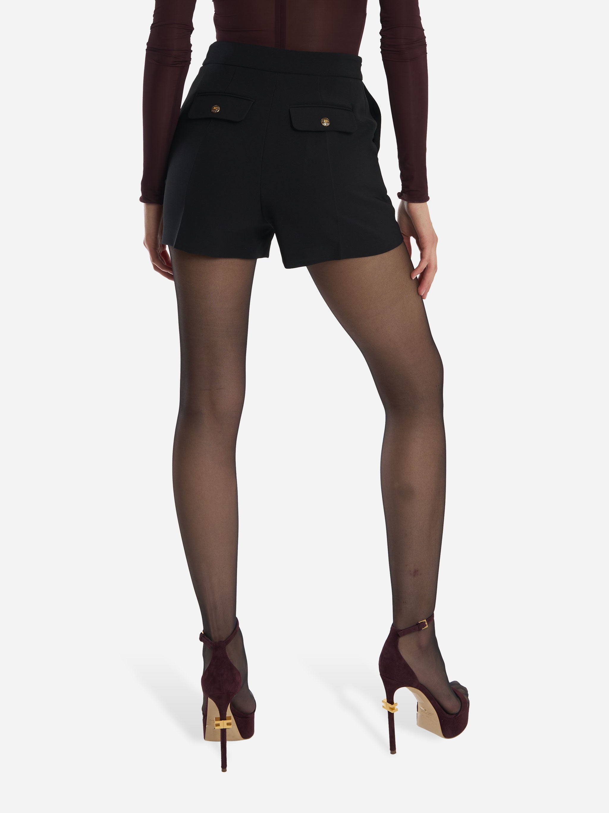 Shorts con catena applicata Nero