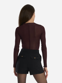 Body in jersey con dettaglio gioiello Bordeaux