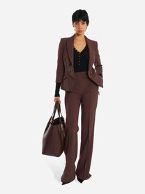 Giacca in doppio crepe Marrone