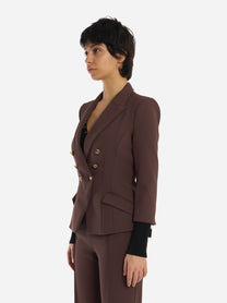 Giacca in doppio crepe Marrone