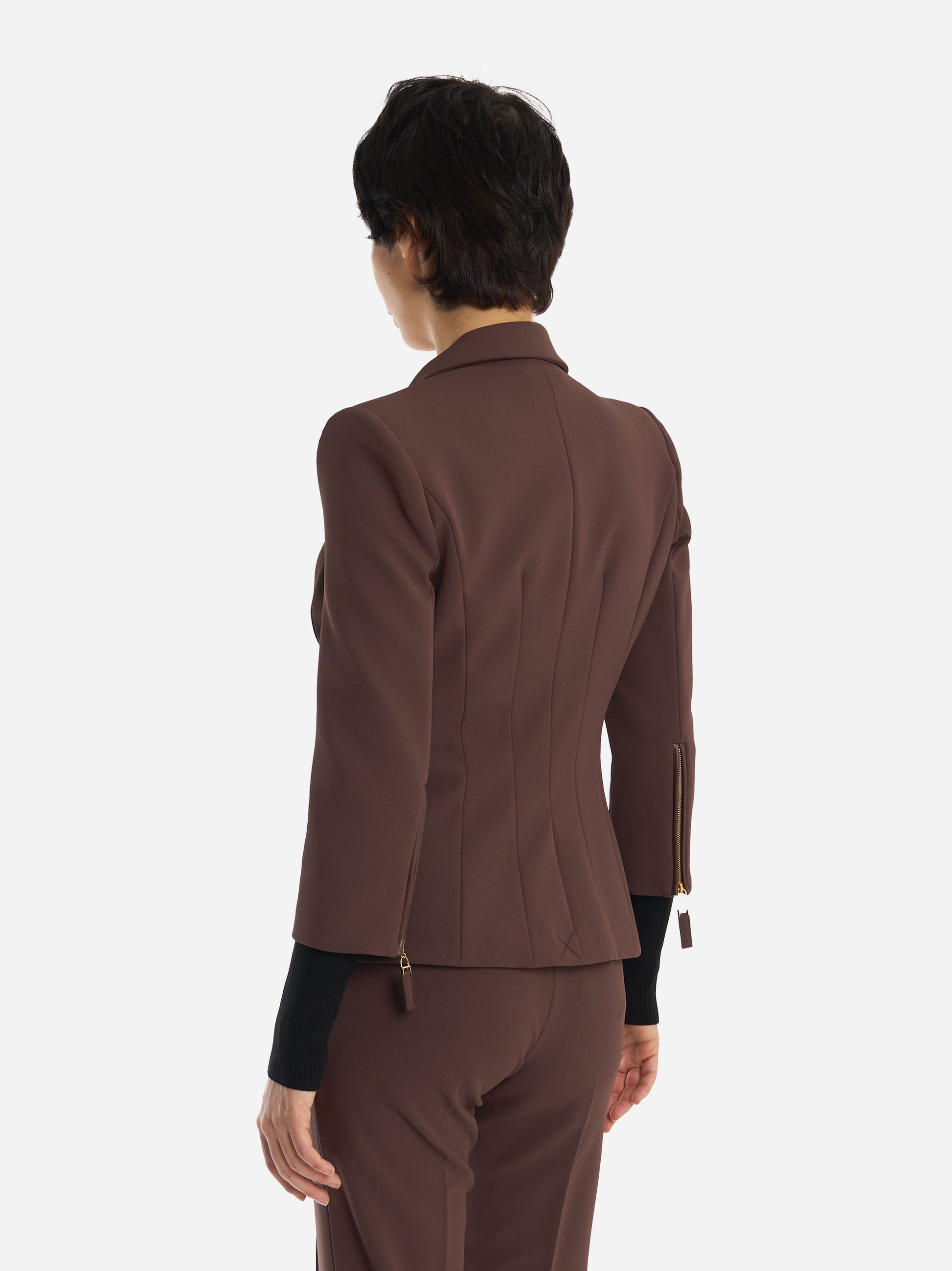 Giacca in doppio crepe Marrone