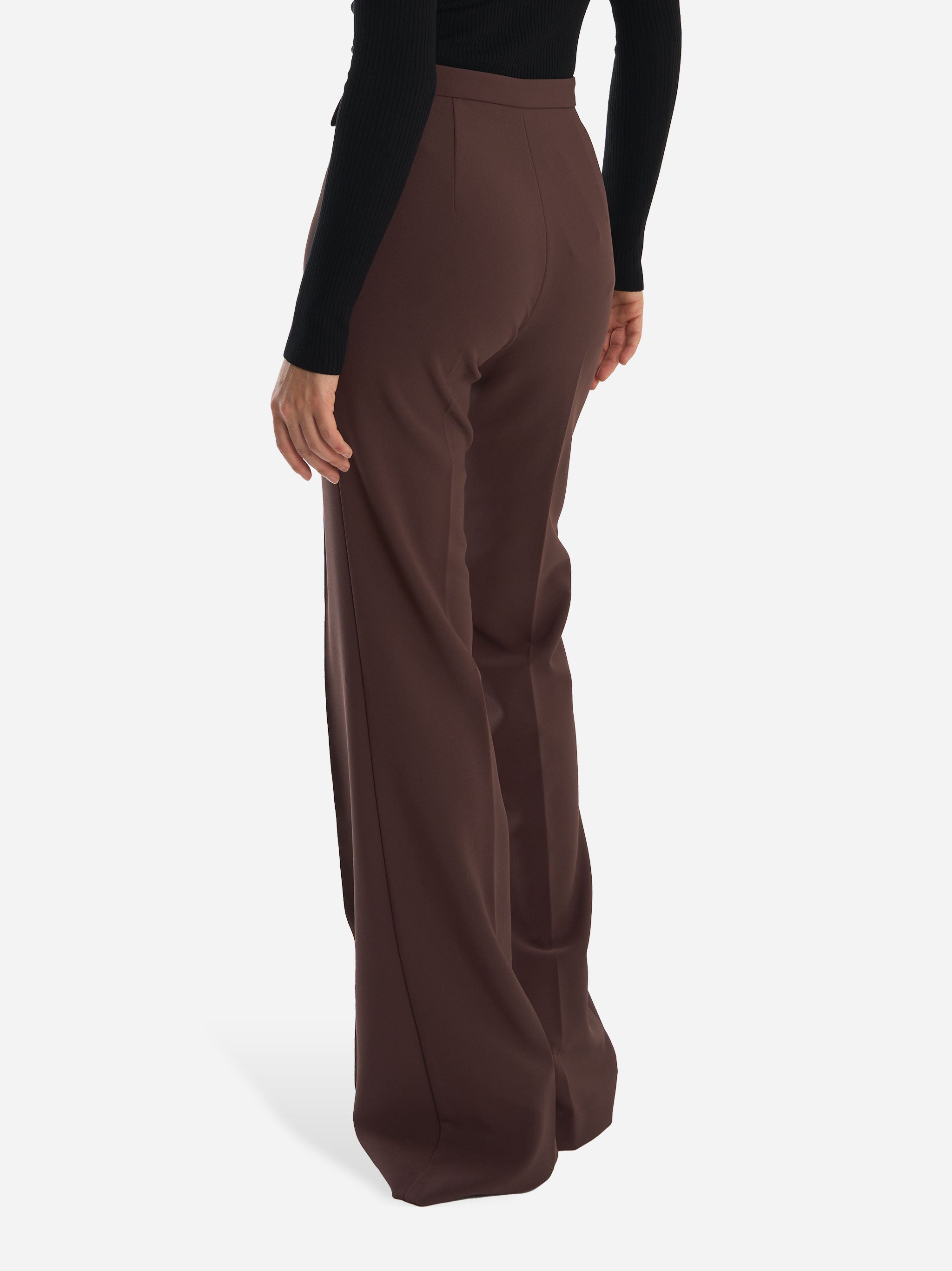 pantalone in doppio crepe Marrone