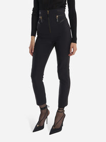 pantalone in crepe con dettagli zip Nero