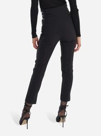 pantalone in crepe con dettagli zip Nero