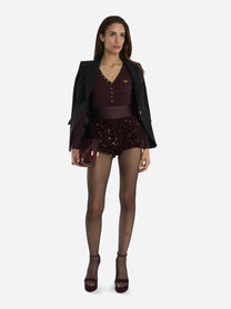 Maglia a costine con taschino Bordeaux