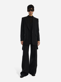 Blazer oversize in tela di lana Nero