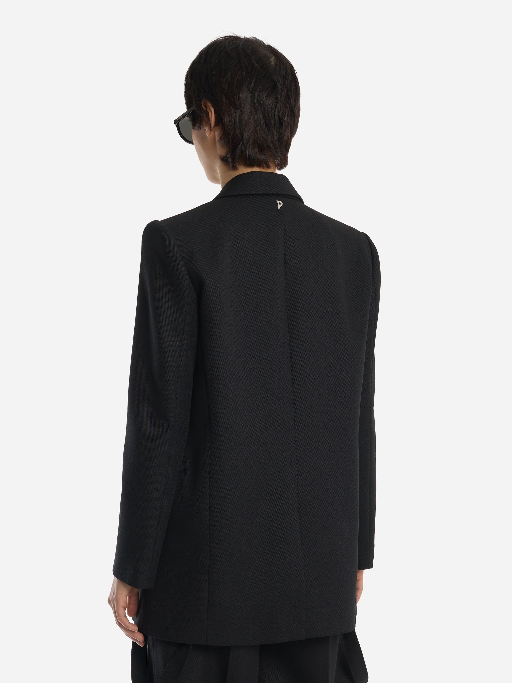 Blazer oversize in tela di lana Nero