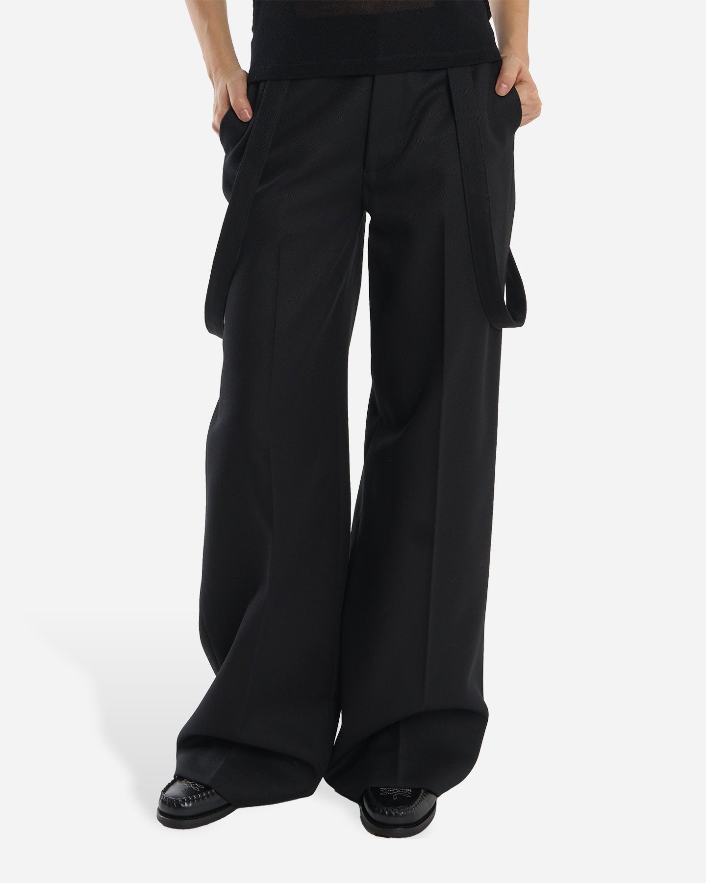 Pantalone Tecla con bretelle removibili Nero