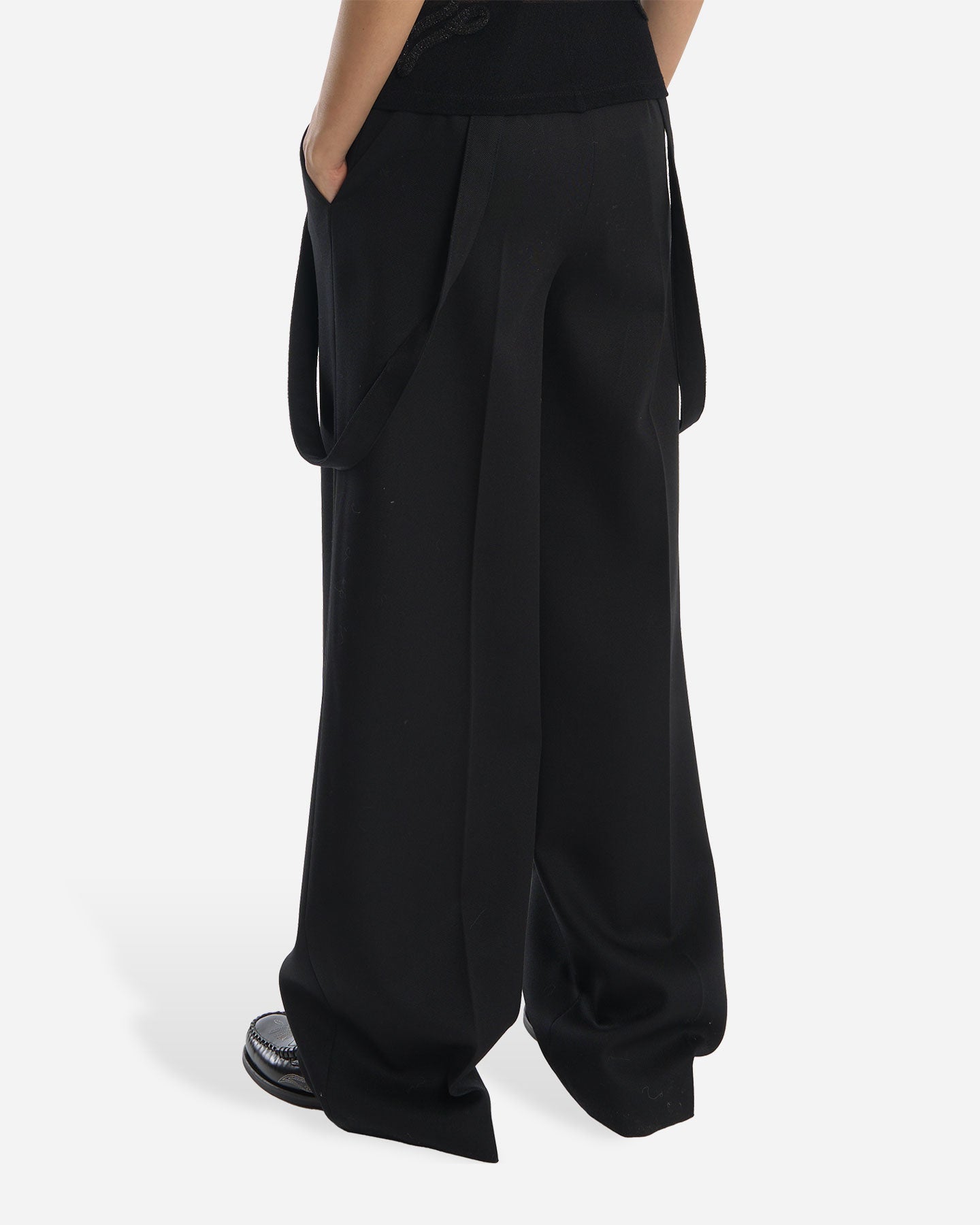 Pantalone Tecla con bretelle removibili Nero