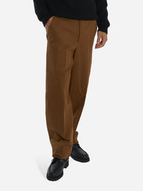 Pantalone loose fit Wide in cotone marrone