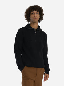 Maglia mezza zip in lana cashmere Nera